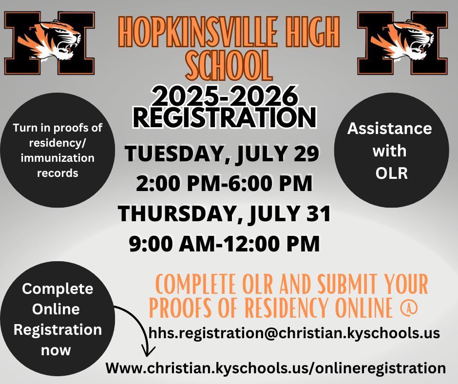 Hopkinsville High School Announces Registration Dates for 2025-2026 School Year Hopkinsville High School Announces Registration Dates for 2025-2026 School Year