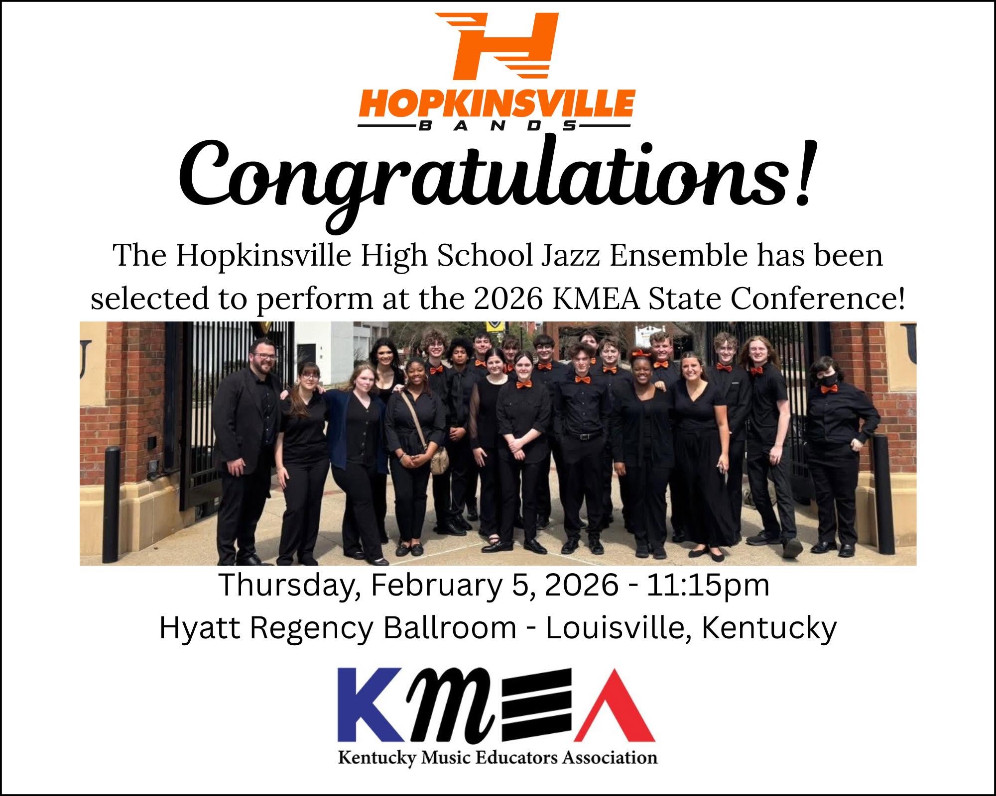 HHS Jazz Ensemble Makes History with KMEA Invitation HHS Jazz Ensemble Makes History with KMEA Invitation