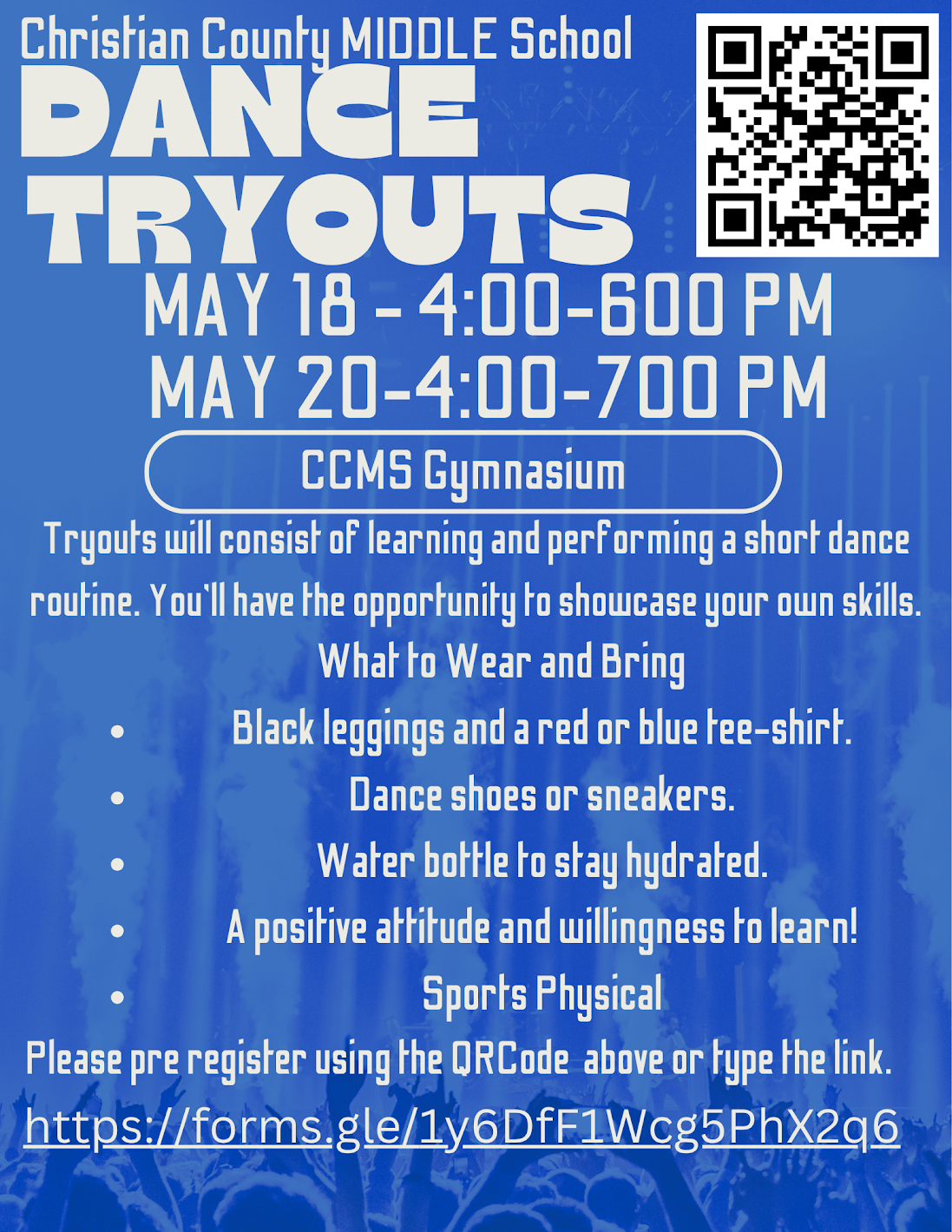 Middle School Dance Team Try Outs!